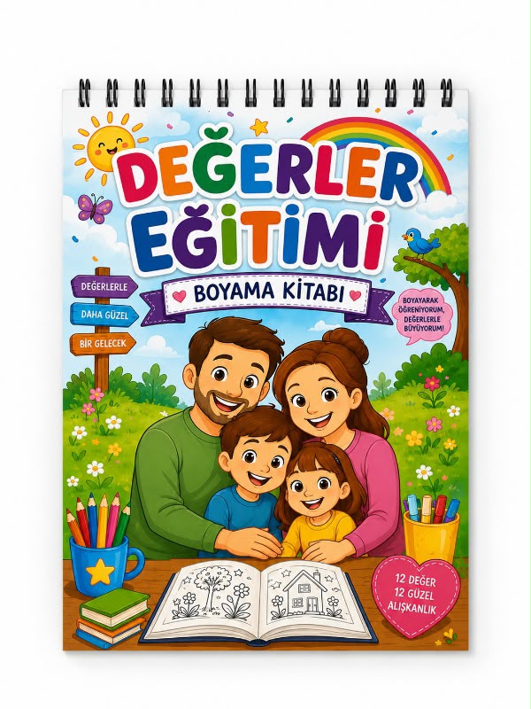 Değerler Eğitimi Boyama Kitabı - Çocuklar İçin Eğitici Öğretici Boyama Kitabı